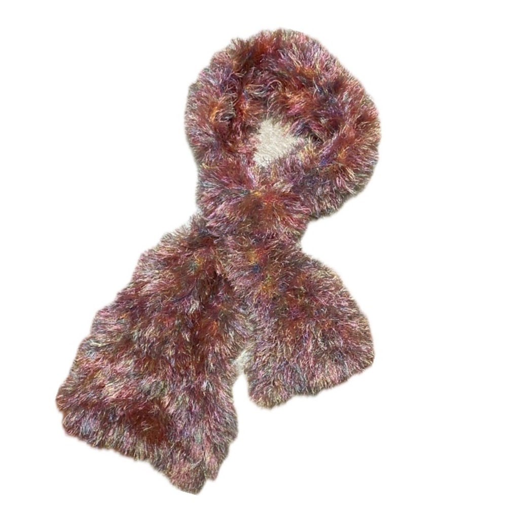 Handmade Pastel Rainbow Fiber Boa Scarf Wrap Boho Statement Thread Accessory